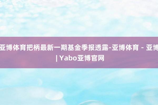 亚博体育把柄最新一期基金季报透露-亚博体育 - 亚博 | Yabo亚博官网