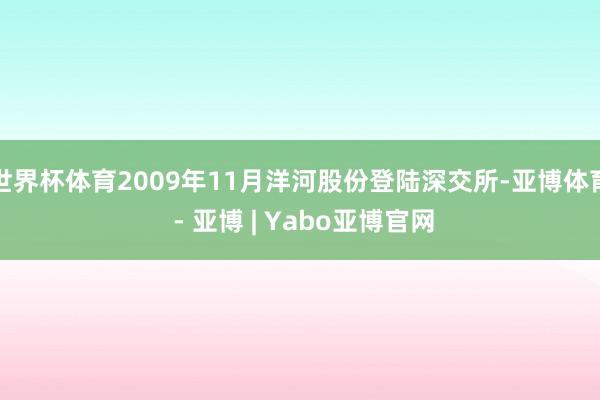 世界杯体育2009年11月洋河股份登陆深交所-亚博体育 - 亚博 | Yabo亚博官网