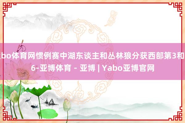 亚bo体育网惯例赛中湖东谈主和丛林狼分获西部第3和第6-亚博体育 - 亚博 | Yabo亚博官网