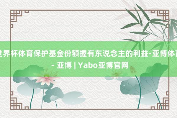 世界杯体育保护基金份额握有东说念主的利益-亚博体育 - 亚博 | Yabo亚博官网