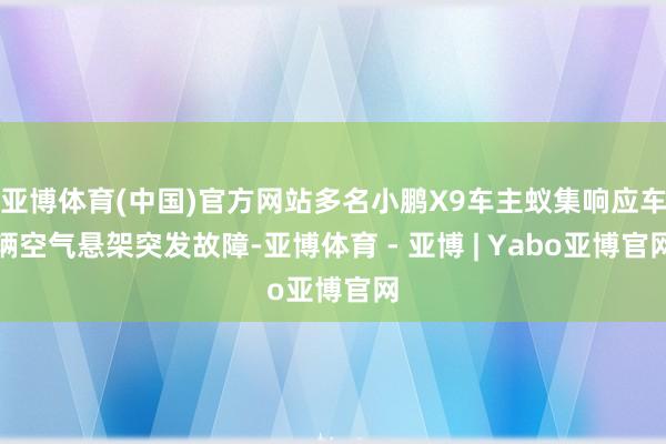 亚博体育(中国)官方网站多名小鹏X9车主蚁集响应车辆空气悬架突发故障-亚博体育 - 亚博 | Yabo亚博官网