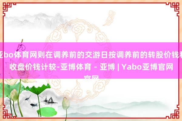 亚bo体育网则在调养前的交游日按调养前的转股价钱和收盘价钱计较-亚博体育 - 亚博 | Yabo亚博官网